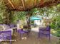 Chambre d'H&ocirc;tes &agrave; Pianotoli Caldarello- le sud Corse - labellis&eacute; G&icirc;tes de France : le salon de lecture dans le jardin