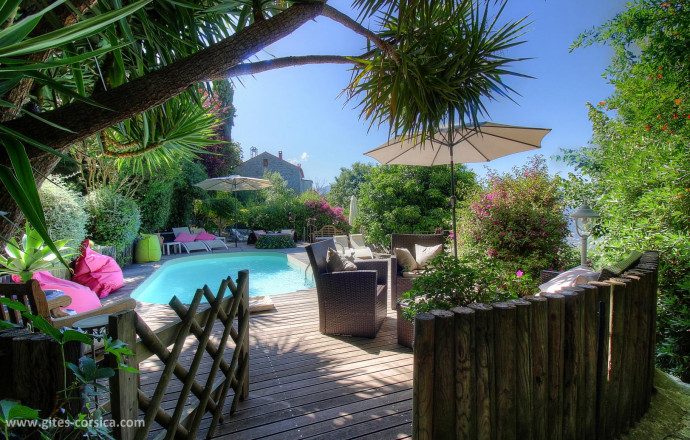 Kamer bij particulieren nr.19211 PILA CANALE - Corse - La Villa Guidi - Chambres d'h&ocirc;tes &agrave; Pila Canale, le grand Valinco, en Corse du Sud, labellis&eacute; G&icirc;tes de France : la piscine 